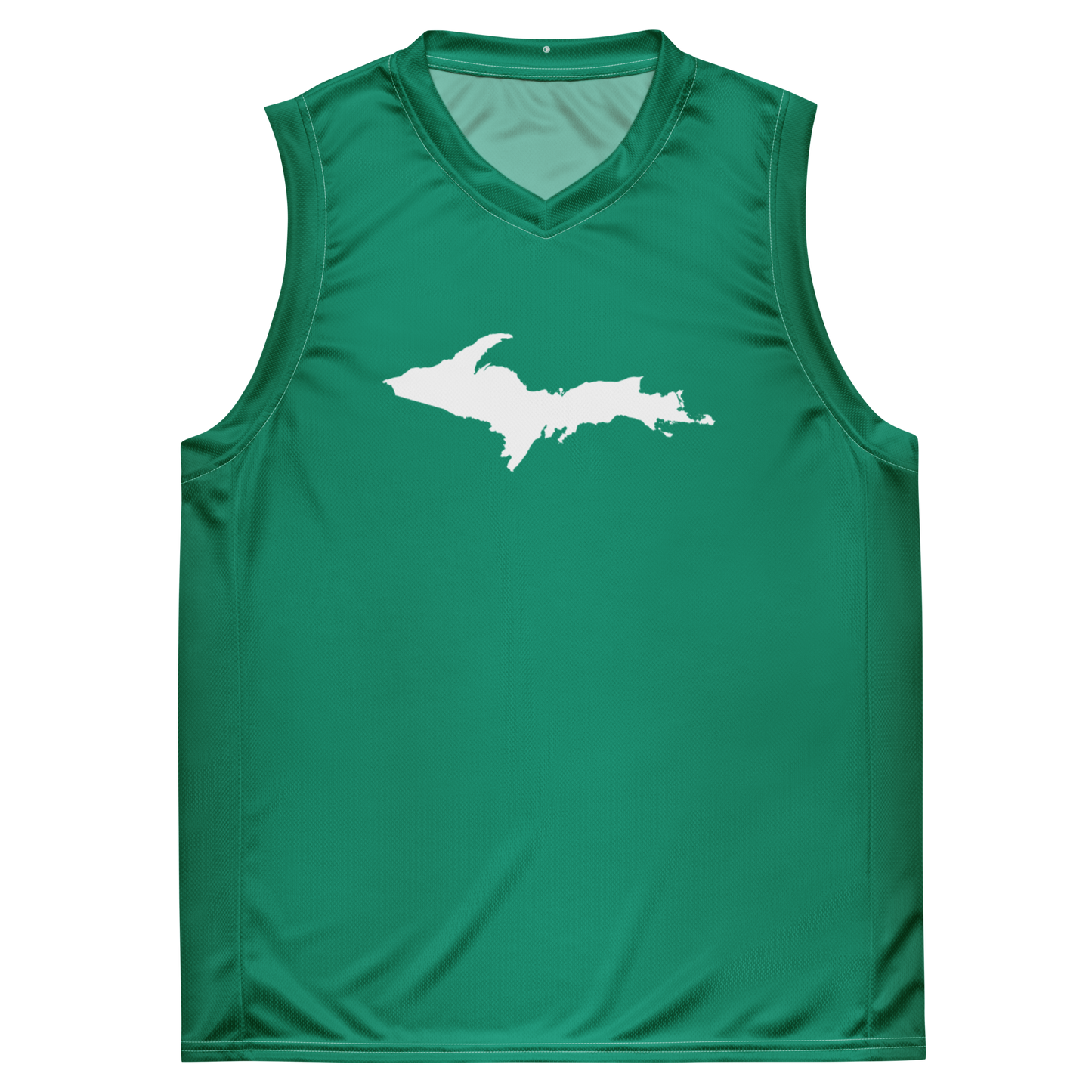 Michigan Upper Peninsula Basketball Jersey (w/ UP Outline) | Unisex - Emerald Green