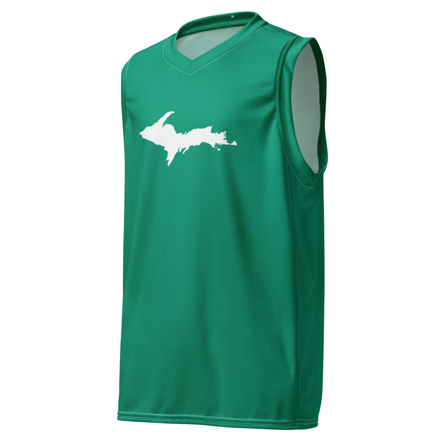 Michigan Upper Peninsula Basketball Jersey (w/ UP Outline) | Unisex - Emerald Green