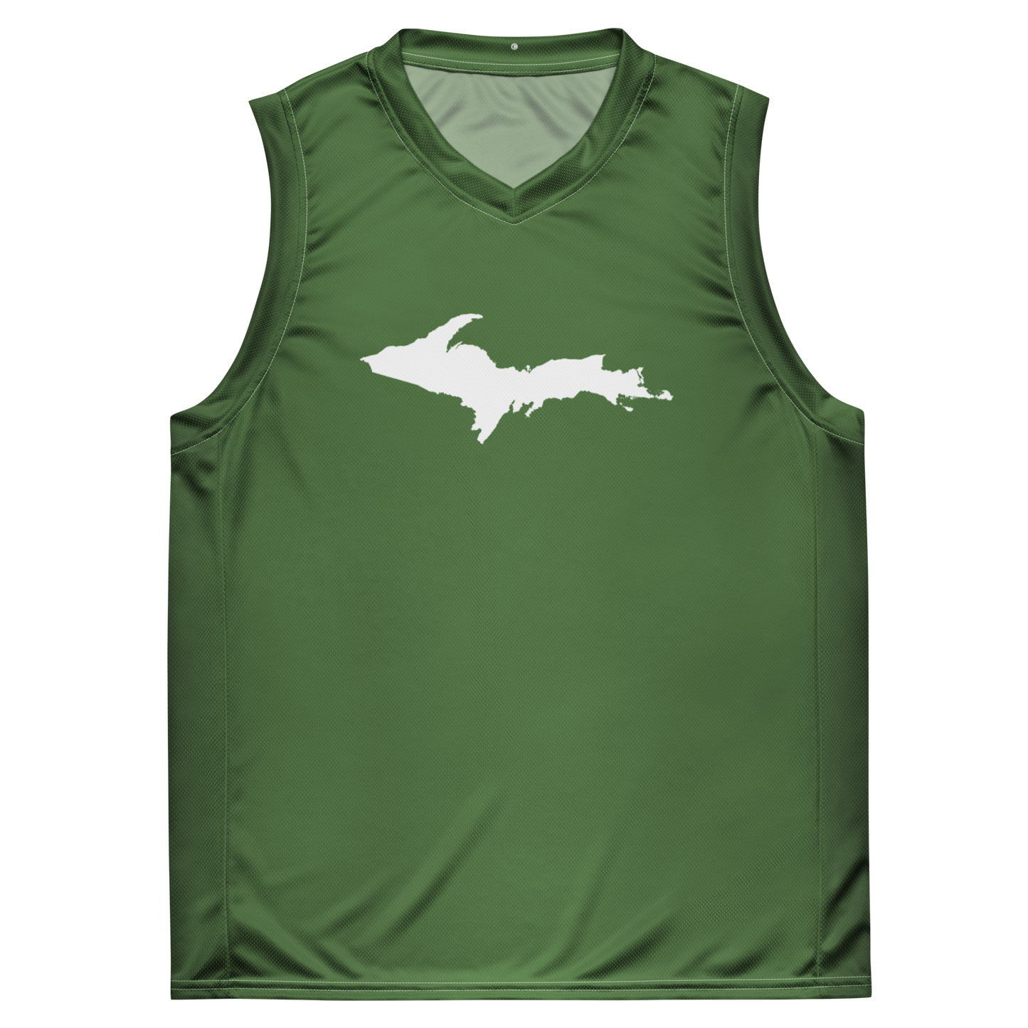 Michigan Upper Peninsula Basketball Jersey (w/ UP Outline) | Unisex - Pine Green