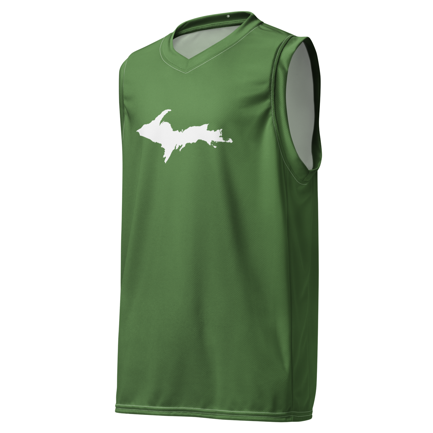 Michigan Upper Peninsula Basketball Jersey (w/ UP Outline) | Unisex - Pine Green