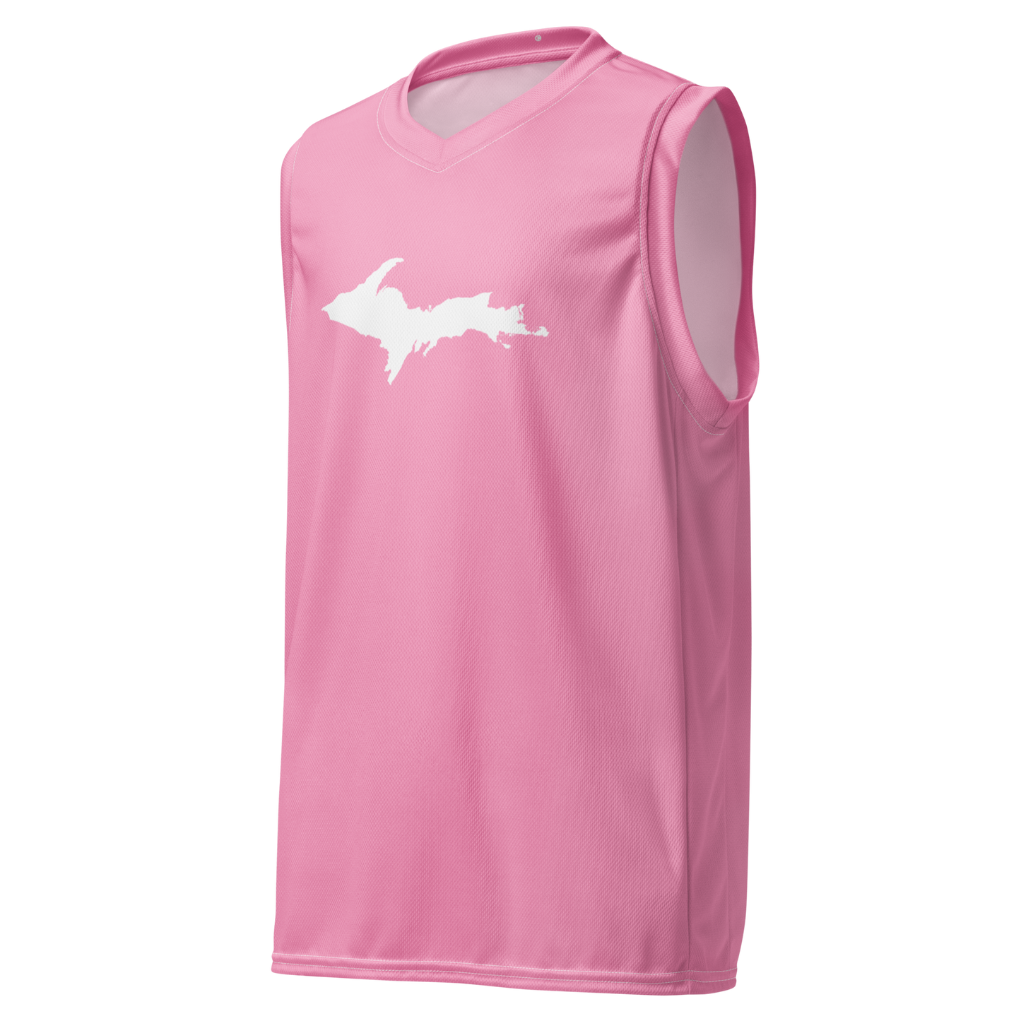 Michigan Upper Peninsula Basketball Jersey (w/ UP Outline) | Unisex - '67 Caddie Pink