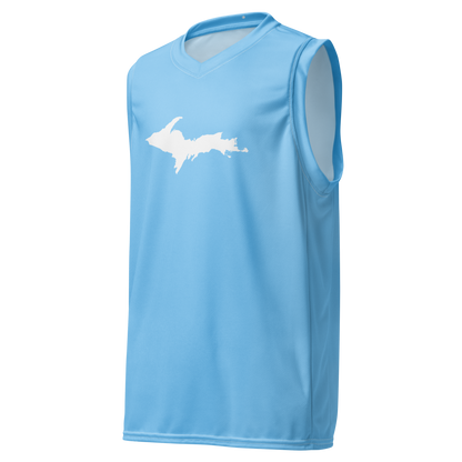 Michigan Upper Peninsula Basketball Jersey (w/ UP Outline) | Unisex - DTW Blue