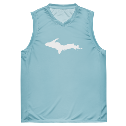 Michigan Upper Peninsula Basketball Jersey (w/ UP Outline) | Unisex - '58 Caddie Blue