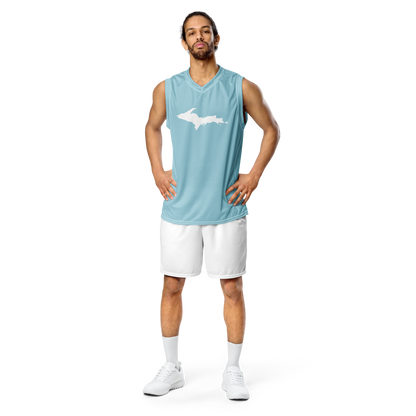 Michigan Upper Peninsula Basketball Jersey (w/ UP Outline) | Unisex - '58 Caddie Blue