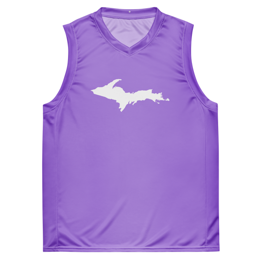 Michigan Upper Peninsula Basketball Jersey (w/ UP Outline) | Unisex - Lavender