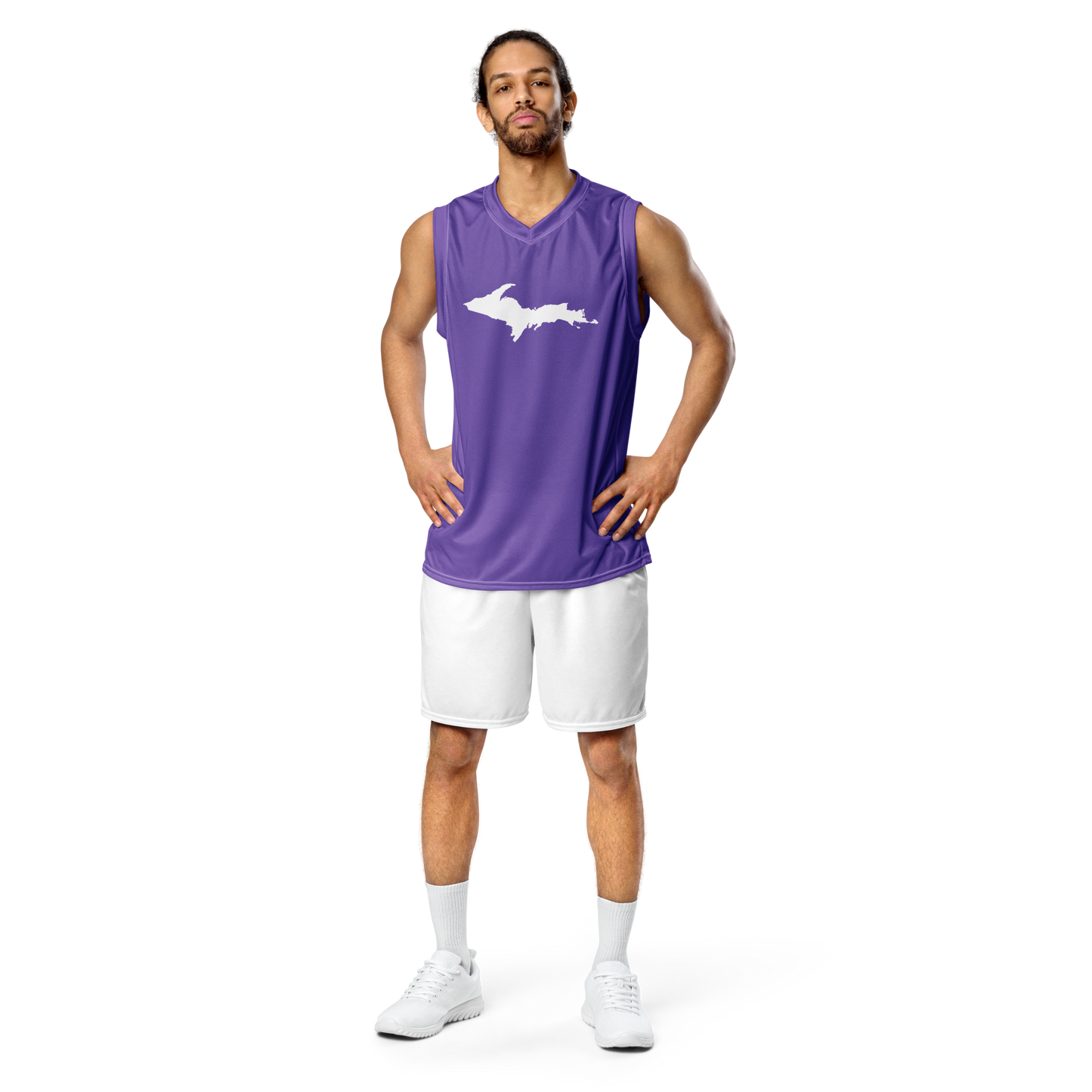 Michigan Upper Peninsula Basketball Jersey (w/ UP Outline) | Unisex - Lake Iris