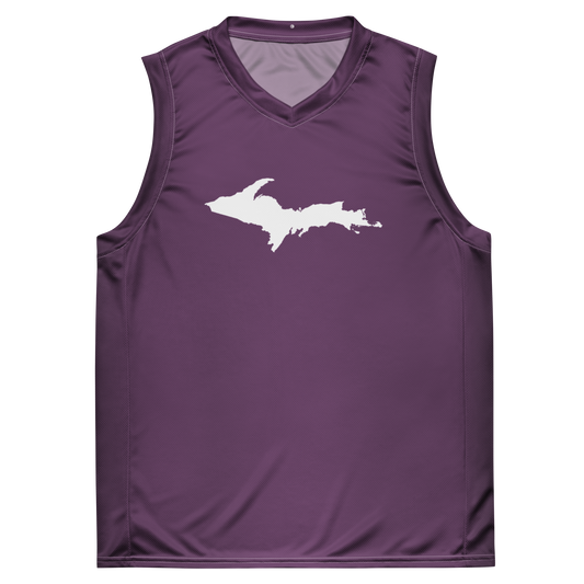 Michigan Upper Peninsula Basketball Jersey (w/ UP Outline) | Unisex - Plum