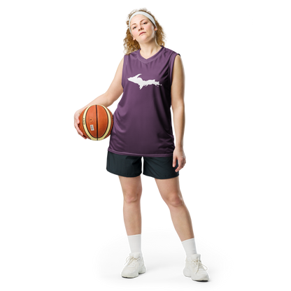 Michigan Upper Peninsula Basketball Jersey (w/ UP Outline) | Unisex - Plum