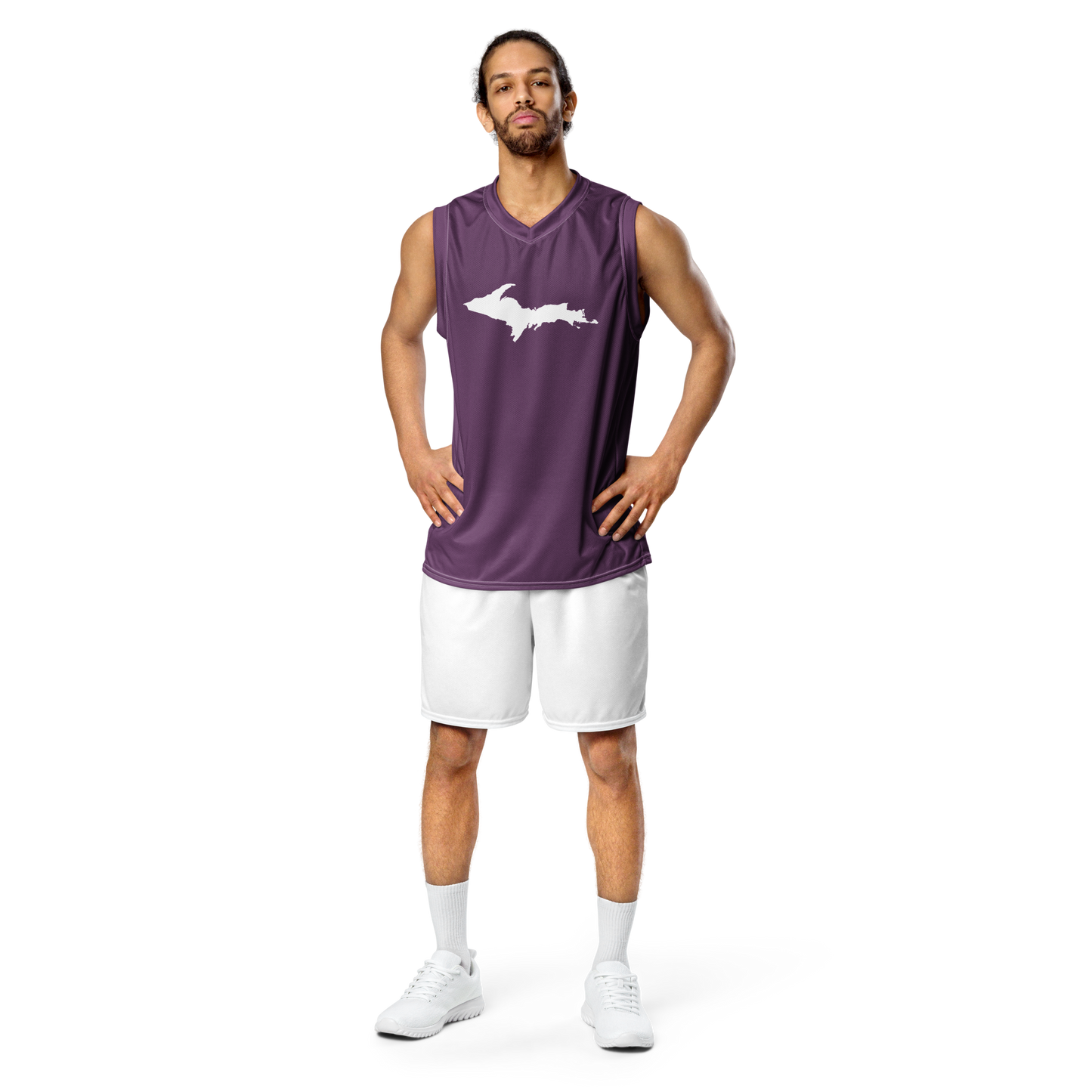 Michigan Upper Peninsula Basketball Jersey (w/ UP Outline) | Unisex - Plum