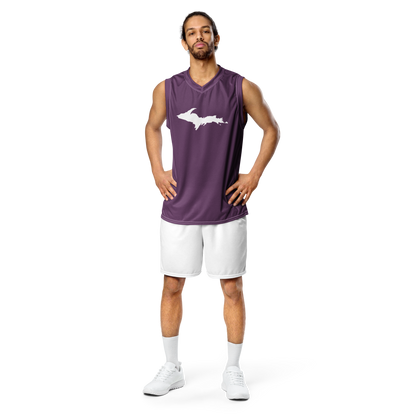 Michigan Upper Peninsula Basketball Jersey (w/ UP Outline) | Unisex - Plum