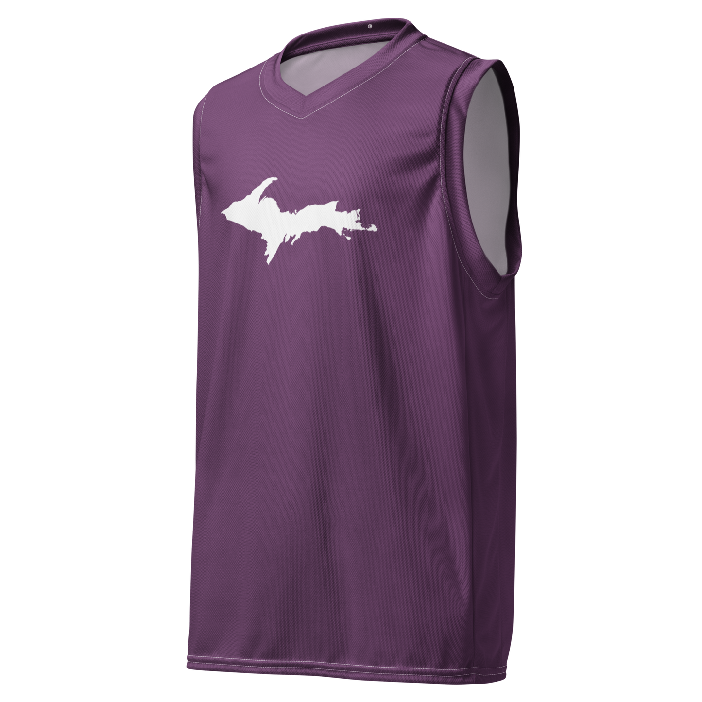 Michigan Upper Peninsula Basketball Jersey (w/ UP Outline) | Unisex - Plum