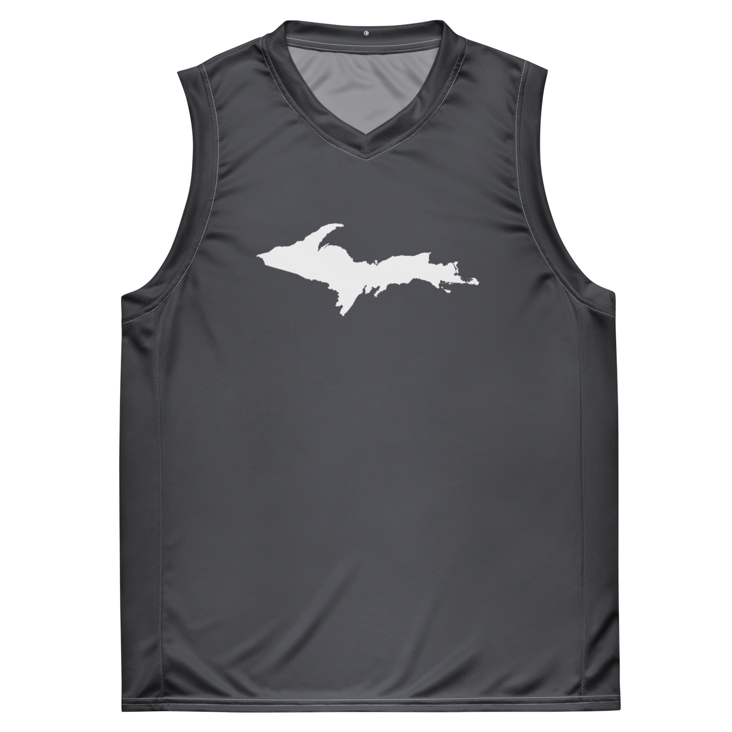 Michigan Upper Peninsula Basketball Jersey (w/ UP Outline) | Unisex - Iron Ore Grey