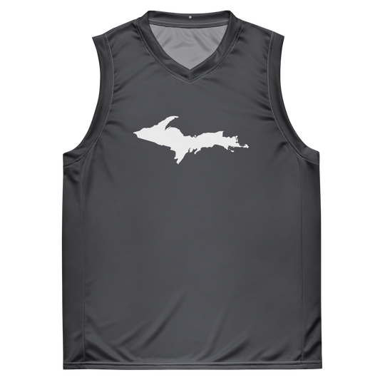 Michigan Upper Peninsula Basketball Jersey (w/ UP Outline) | Unisex - Iron Ore Grey