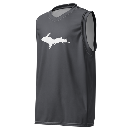 Michigan Upper Peninsula Basketball Jersey (w/ UP Outline) | Unisex - Iron Ore Grey