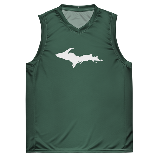 Michigan Upper Peninsula Basketball Jersey (w/ UP Outline) | Unisex - Ginger Ale Green