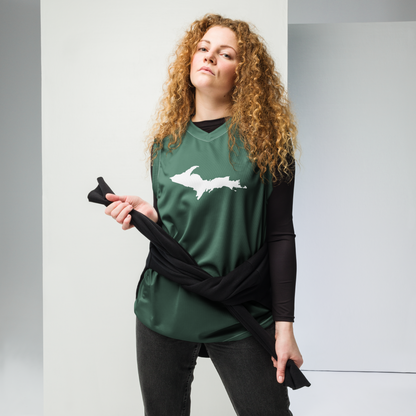 Michigan Upper Peninsula Basketball Jersey (w/ UP Outline) | Unisex - Ginger Ale Green