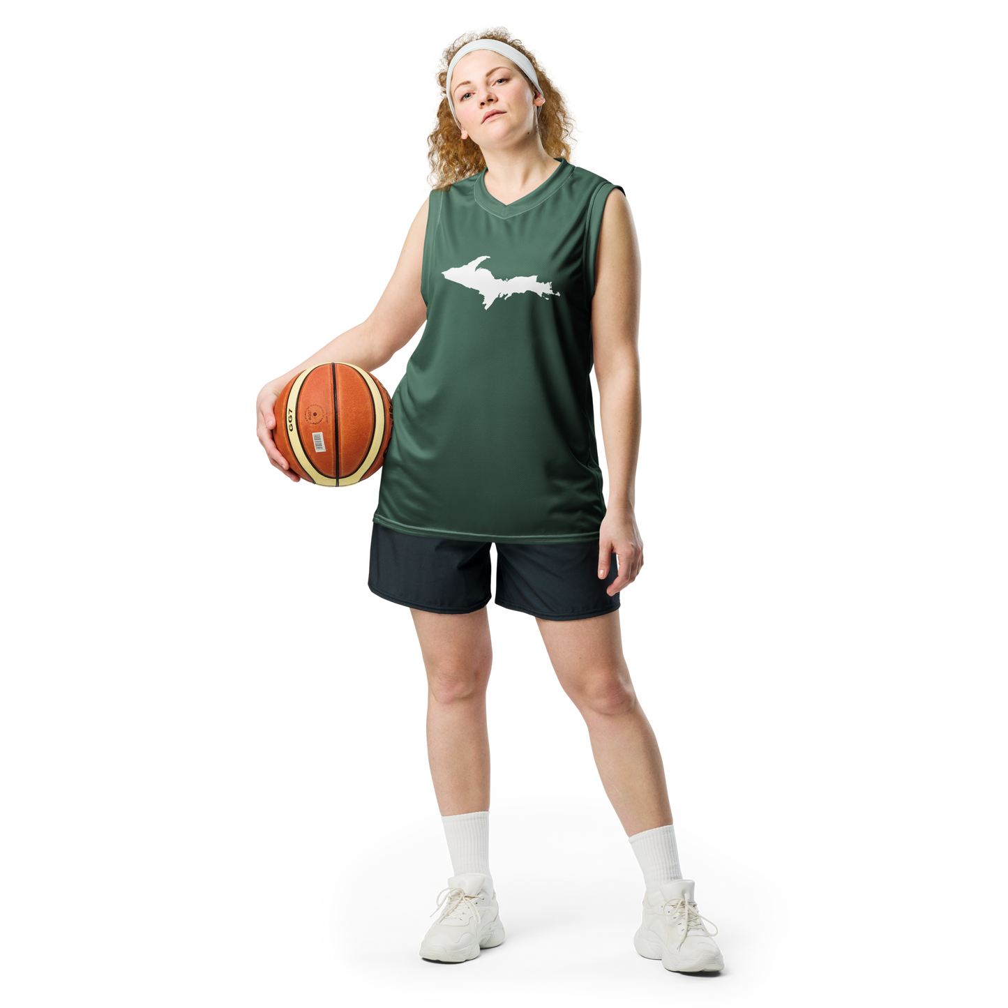 Michigan Upper Peninsula Basketball Jersey (w/ UP Outline) | Unisex - Ginger Ale Green