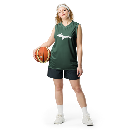 Michigan Upper Peninsula Basketball Jersey (w/ UP Outline) | Unisex - Ginger Ale Green