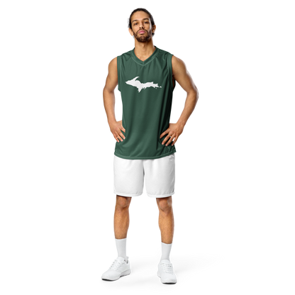 Michigan Upper Peninsula Basketball Jersey (w/ UP Outline) | Unisex - Ginger Ale Green