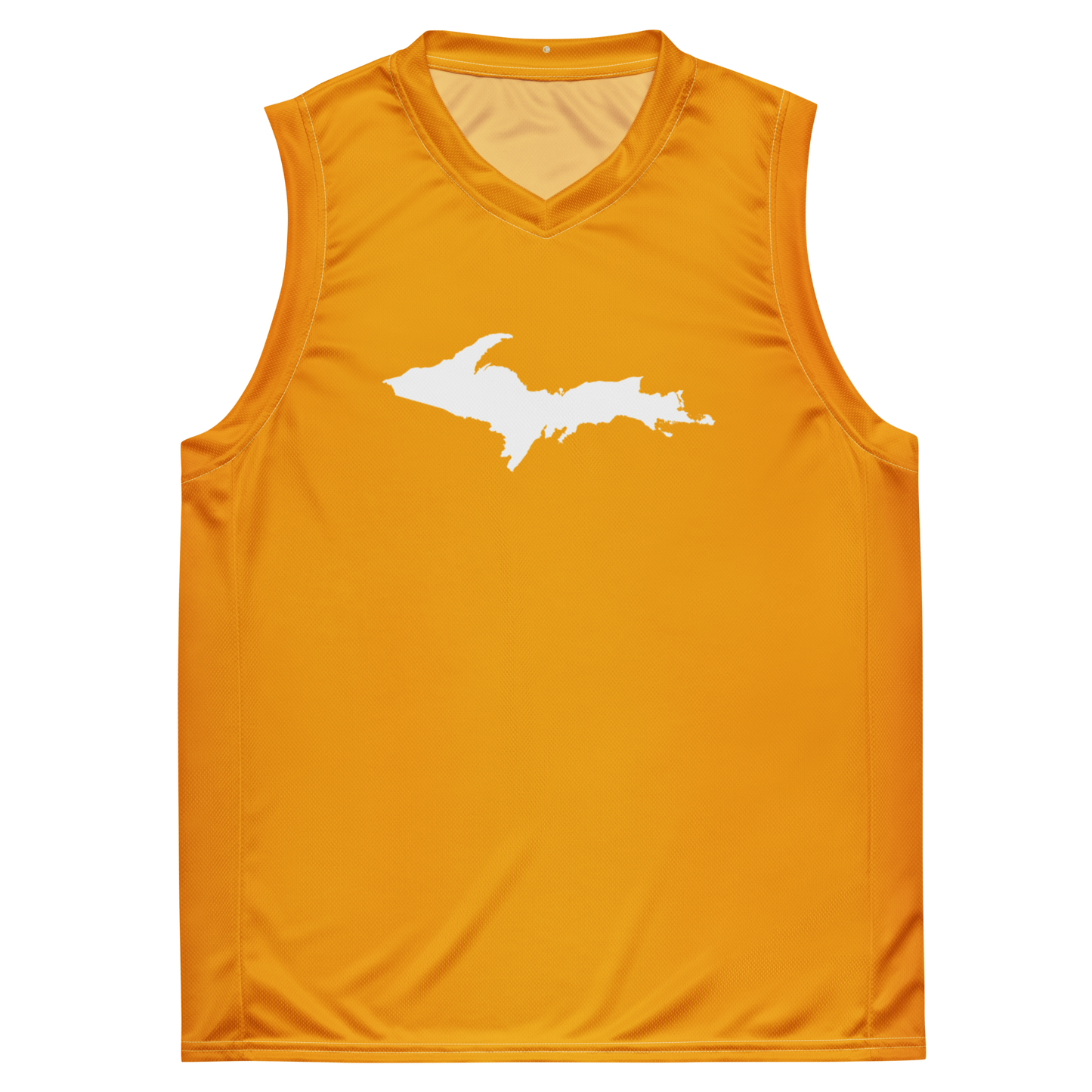 Michigan Upper Peninsula Basketball Jersey (w/ UP Outline) | Unisex - Birch Leaf Orange