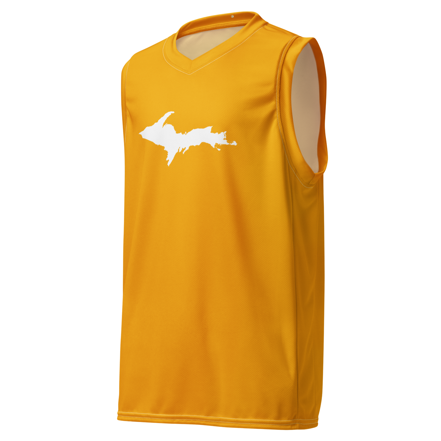 Michigan Upper Peninsula Basketball Jersey (w/ UP Outline) | Unisex - Birch Leaf Orange