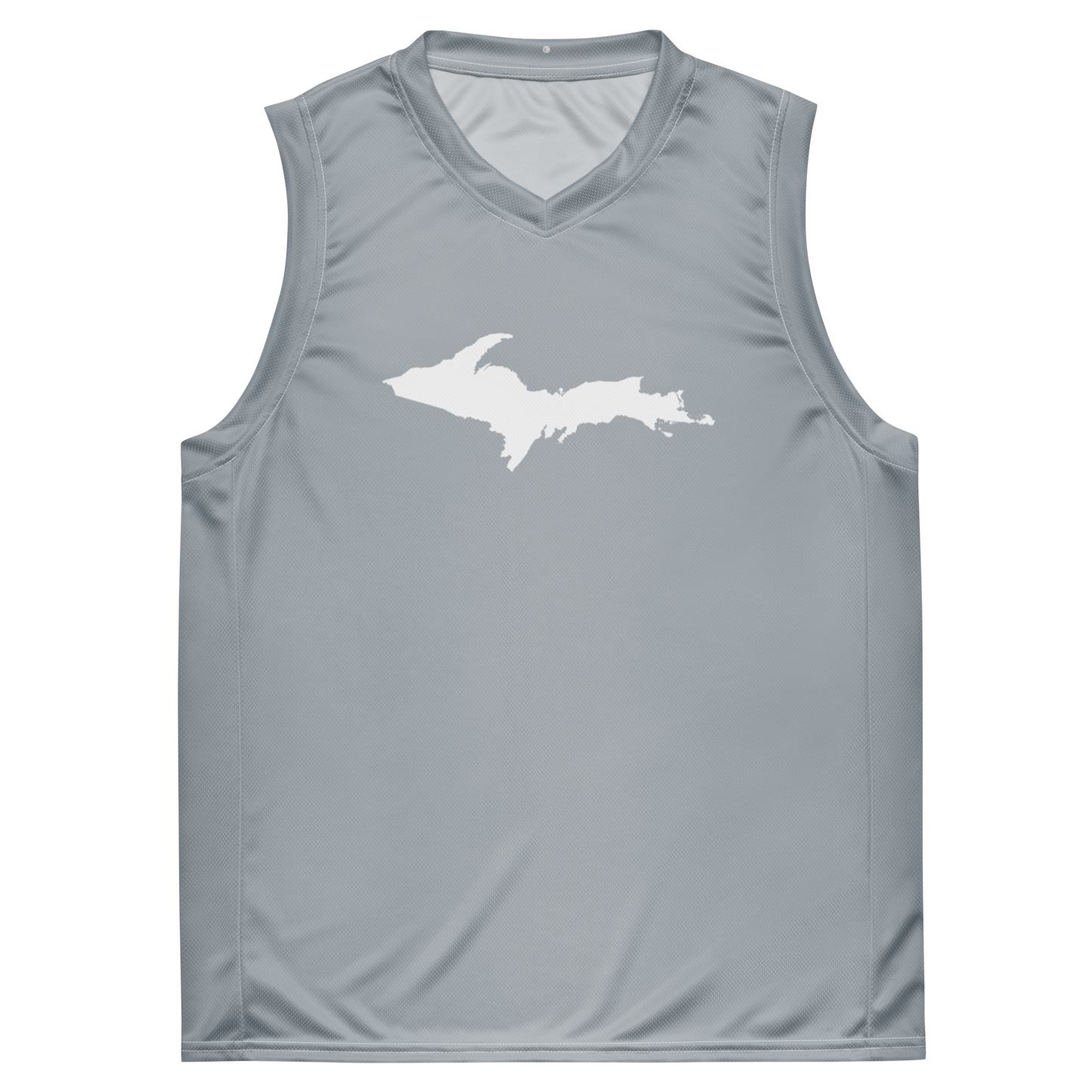 Michigan Upper Peninsula Basketball Jersey (w/ UP Outline) | Unisex - SIlver