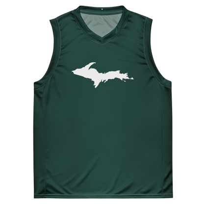 Michigan Upper Peninsula Basketball Jersey (w/ UP Outline) | Unisex - Laconic Green