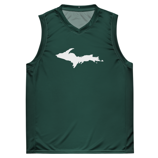 Michigan Upper Peninsula Basketball Jersey (w/ UP Outline) | Unisex - Laconic Green