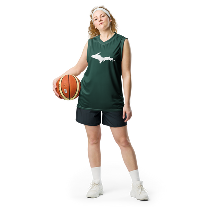 Michigan Upper Peninsula Basketball Jersey (w/ UP Outline) | Unisex - Laconic Green