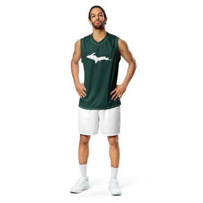 Michigan Upper Peninsula Basketball Jersey (w/ UP Outline) | Unisex - Laconic Green