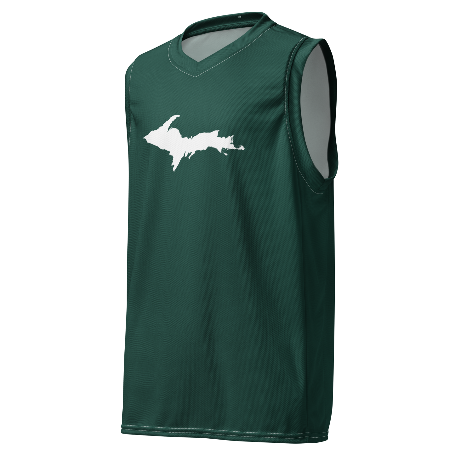 Michigan Upper Peninsula Basketball Jersey (w/ UP Outline) | Unisex - Laconic Green