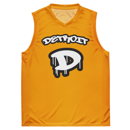 'Detroit 313' Basketball Jersey (Tag Edition) | Unisex - Birch Bark Orange