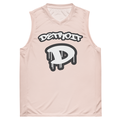 'Detroit 313' Basketball Jersey (Tag Edition) | Unisex - Champagne Pink