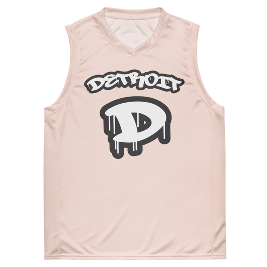 'Detroit 313' Basketball Jersey (Tag Edition) | Unisex - Champagne Pink