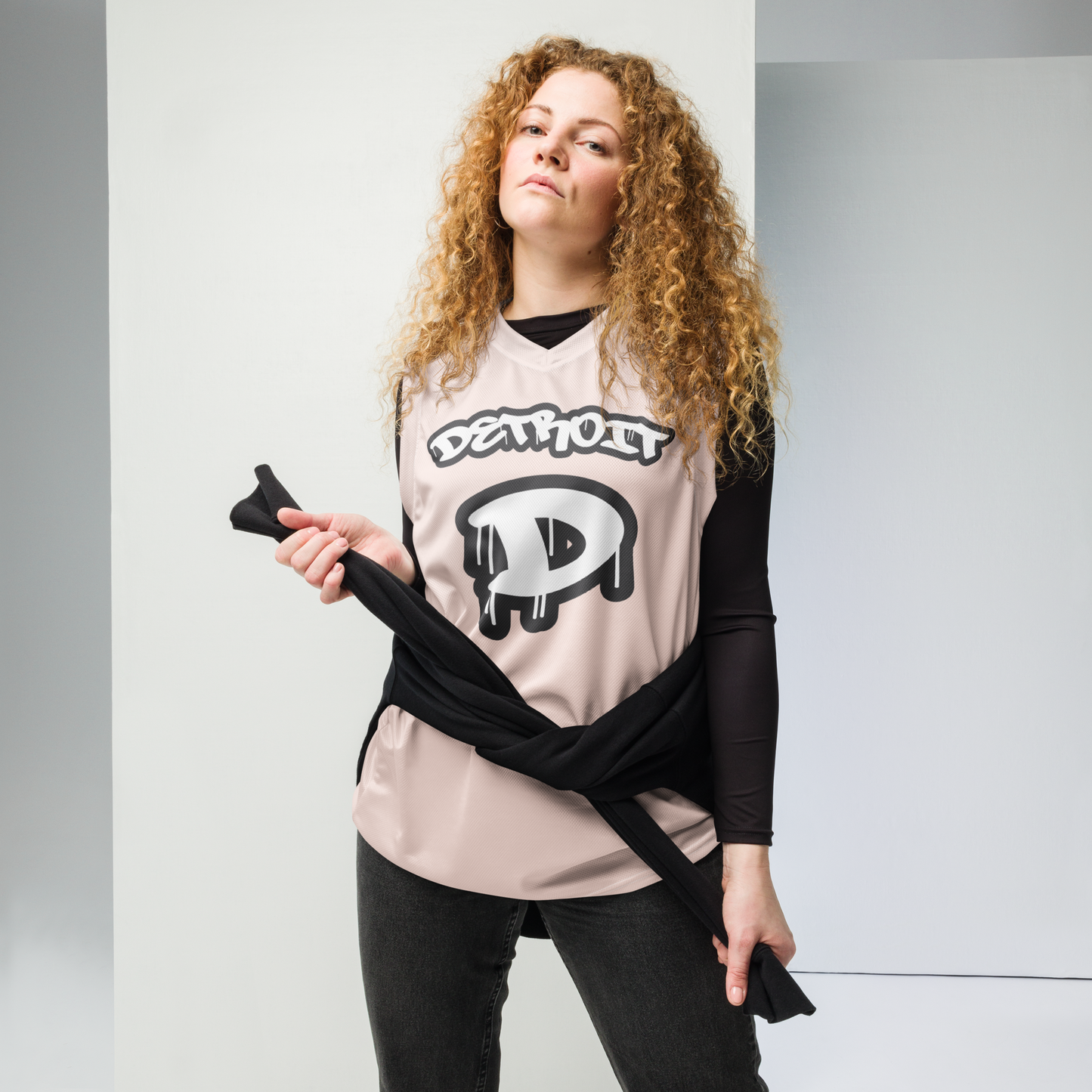 'Detroit 313' Basketball Jersey (Tag Edition) | Unisex - Champagne Pink