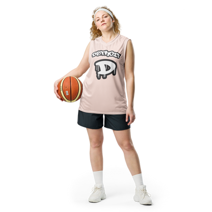 'Detroit 313' Basketball Jersey (Tag Edition) | Unisex - Champagne Pink