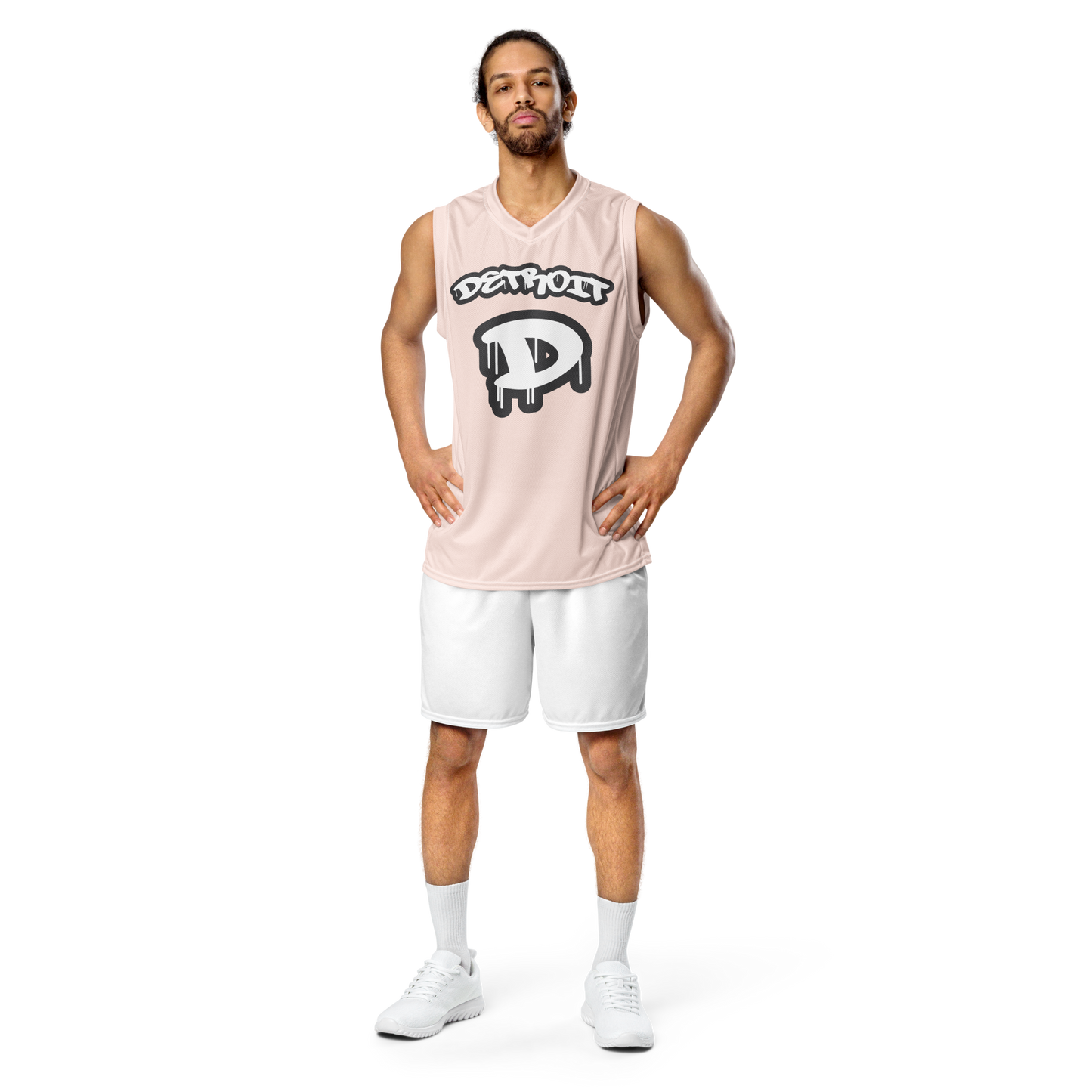 'Detroit 313' Basketball Jersey (Tag Edition) | Unisex - Champagne Pink