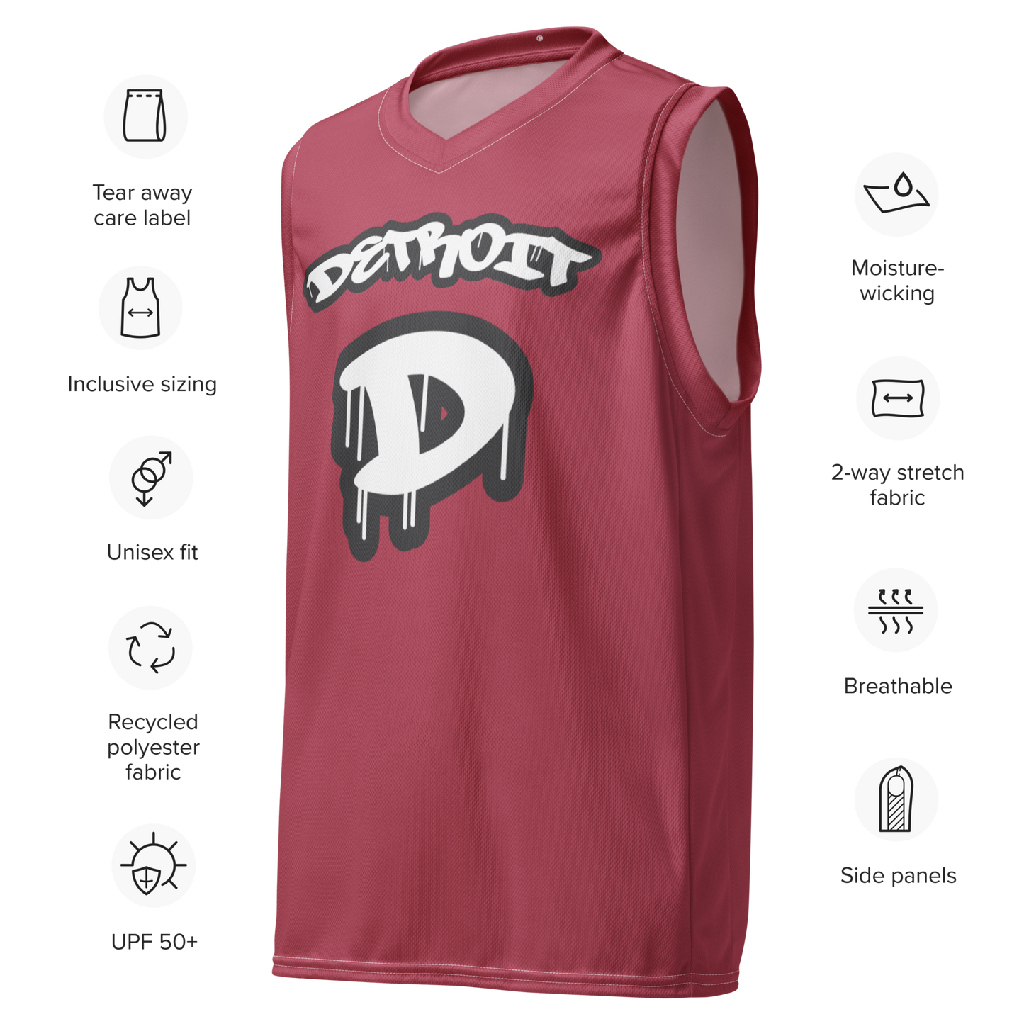 'Detroit 313' Basketball Jersey (Tag Edition) | Unisex - Popstar Pink