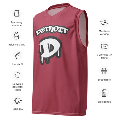 'Detroit 313' Basketball Jersey (Tag Edition) | Unisex - Popstar Pink