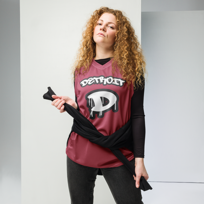 'Detroit 313' Basketball Jersey (Tag Edition) | Unisex - Popstar Pink