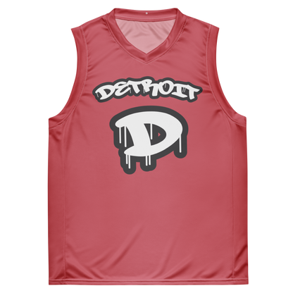 'Detroit 313' Basketball Jersey (Tag Edition) | Unisex - Watermelon Pink