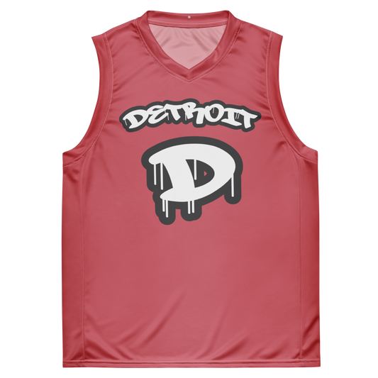 'Detroit 313' Basketball Jersey (Tag Edition) | Unisex - Watermelon Pink