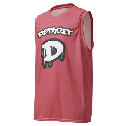 'Detroit 313' Basketball Jersey (Tag Edition) | Unisex - Watermelon Pink