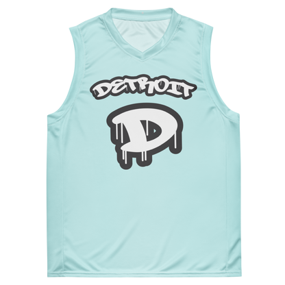 'Detroit 313' Basketball Jersey (Tag Edition) | Unisex - Cyan