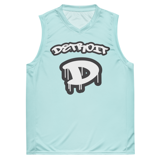 'Detroit 313' Basketball Jersey (Tag Edition) | Unisex - Cyan