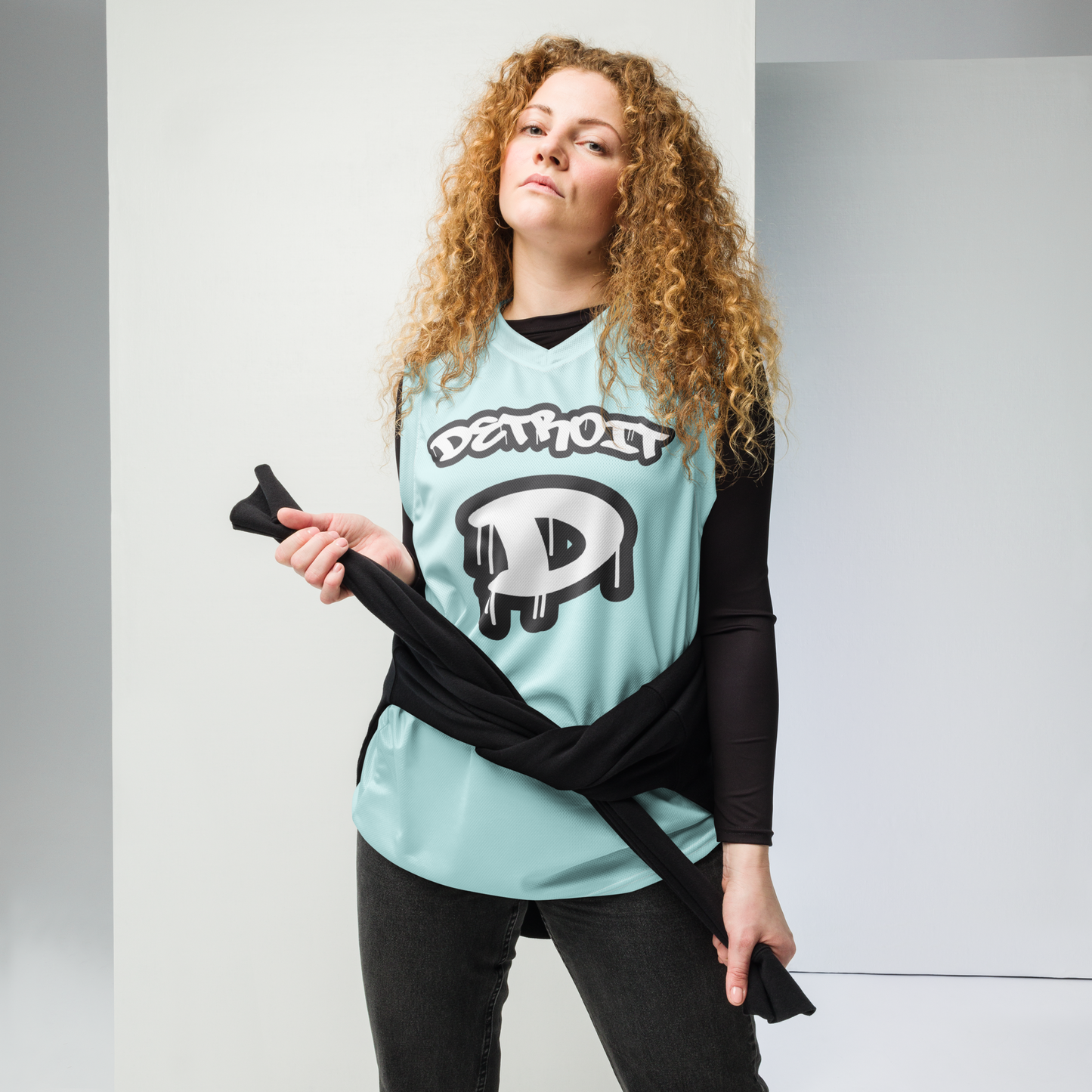 'Detroit 313' Basketball Jersey (Tag Edition) | Unisex - Cyan