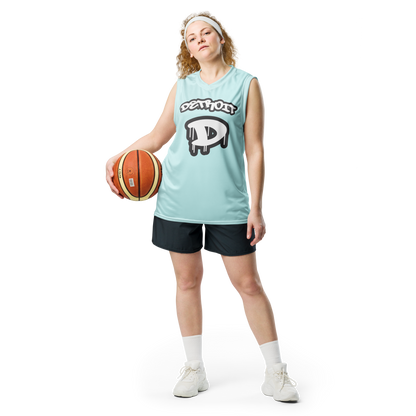 'Detroit 313' Basketball Jersey (Tag Edition) | Unisex - Cyan