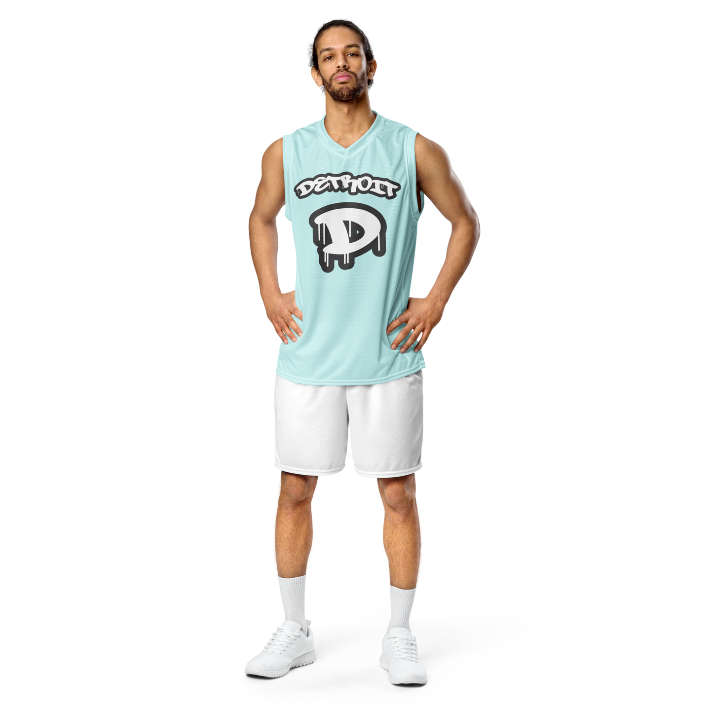 'Detroit 313' Basketball Jersey (Tag Edition) | Unisex - Cyan