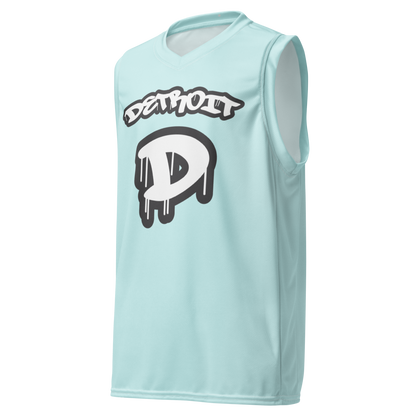 'Detroit 313' Basketball Jersey (Tag Edition) | Unisex - Cyan