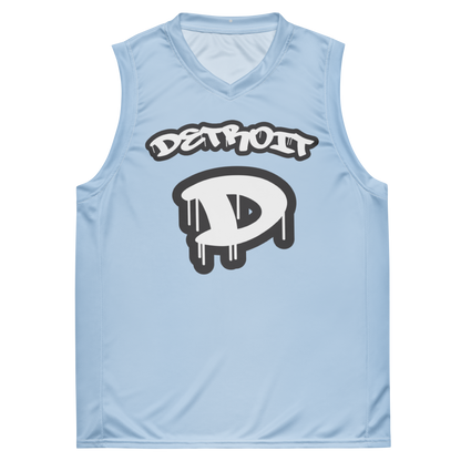 'Detroit 313' Basketball Jersey (Tag Edition) | Unisex - Light Blue